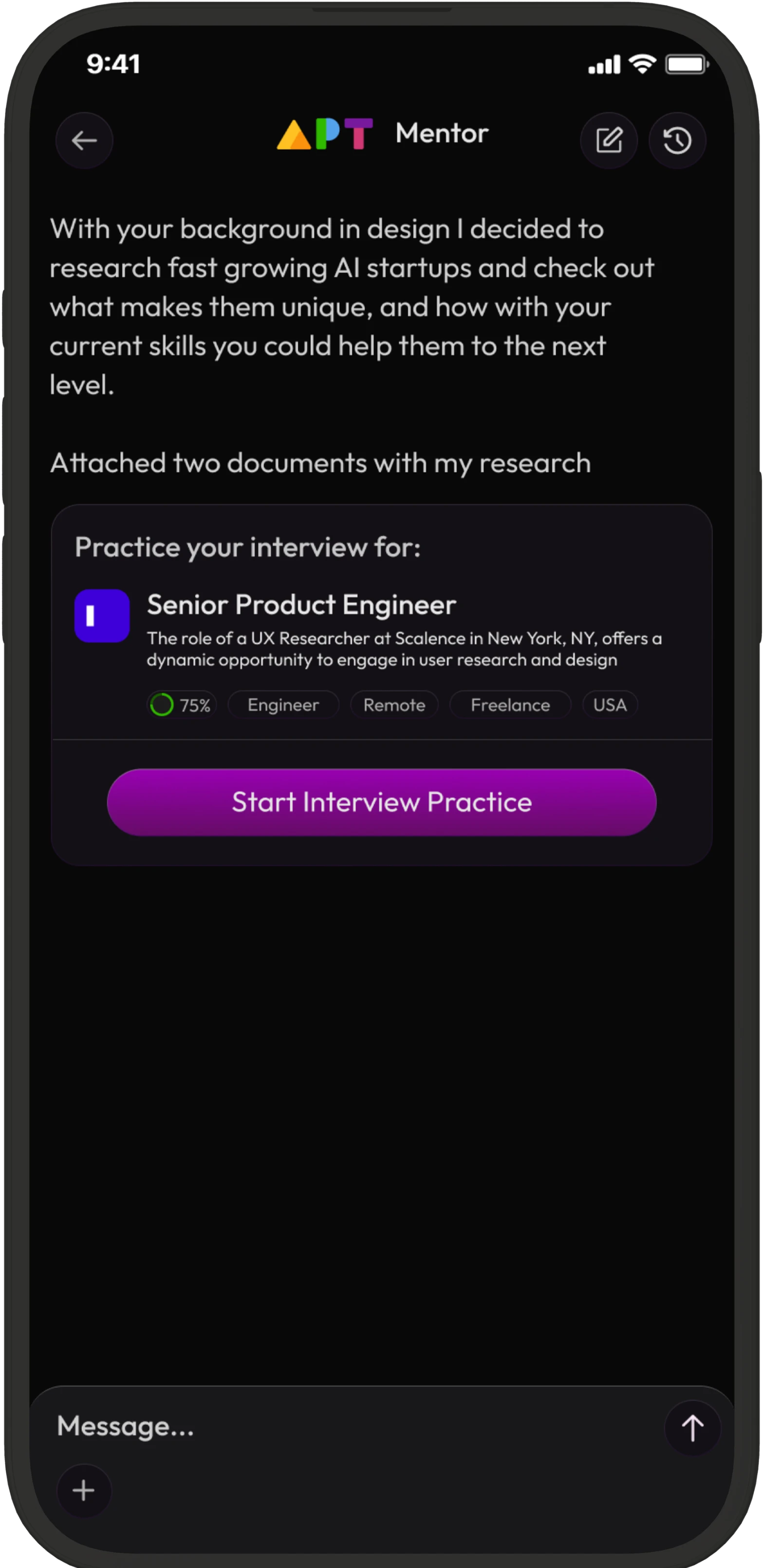 Apt app on iPhone